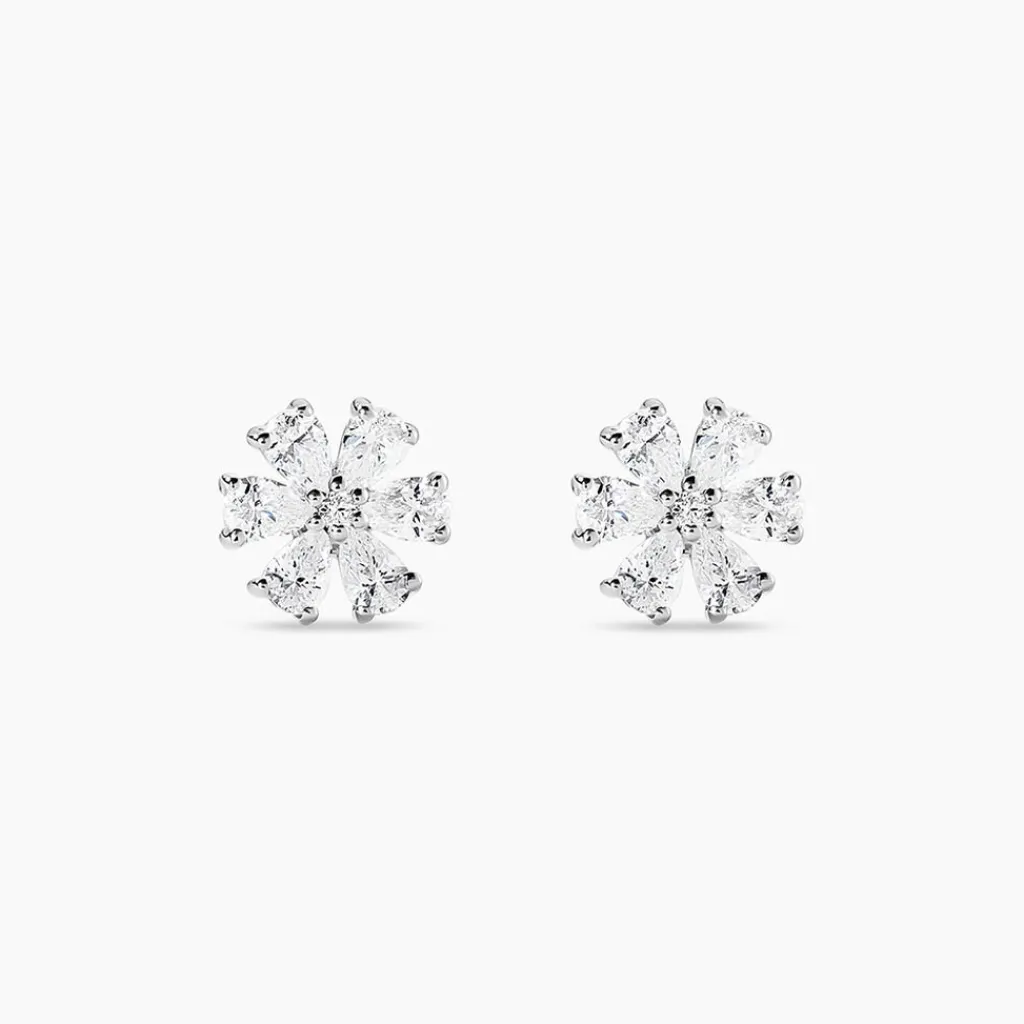 Histoire d'Or Boucles D'oreilles Puces Maelane Or Blanc Oxyde De Zirconium Clearance