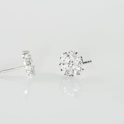 Histoire d'Or Boucles D'oreilles Puces Maelane Or Blanc Oxyde De Zirconium Clearance