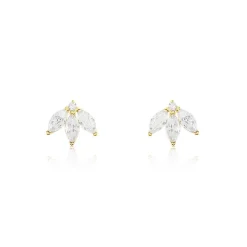 Histoire d'Or Boucles D'oreilles Puces Margret Or Jaune Oxyde De Zirconium New