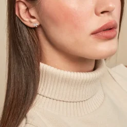 Histoire d'Or Boucles D'oreilles Puces Margret Or Jaune Oxyde De Zirconium New