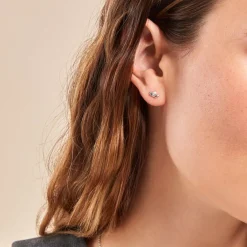 Histoire d'Or Boucles D'oreilles Puces Malva Argent Blanc Oxyde De Zirconium Outlet