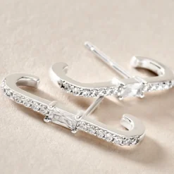 Histoire d'Or Boucles D'oreilles Puces Mabella Argent Blanc Oxyde De Zirconium Outlet