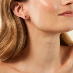 Histoire d'Or Boucles D'Oreilles Puces Memory Plaqué Or Jaune Pierre De Synthese Best