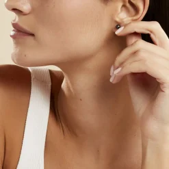 Histoire d'Or Boucles D'oreilles Puces Micaelle Teintees Or Jaune Perle De Culture Best