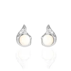 Histoire d'Or Boucles D'oreilles Puces Mellie Argent Blanc Perle De Culture Hot