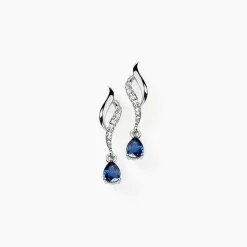 Histoire d'Or Boucles D'oreilles Puces Nolia Or Blanc Saphir Et Diamant Discount