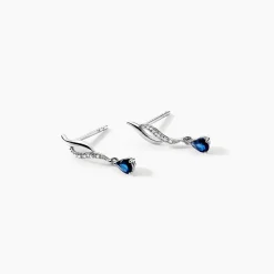 Histoire d'Or Boucles D'oreilles Puces Nolia Or Blanc Saphir Et Diamant Discount