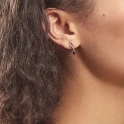 Histoire d'Or Boucles D'oreilles Puces Nolia Or Blanc Saphir Et Diamant Discount