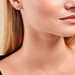 Histoire d'Or Boucles D'oreilles Puces Navette De Zirconium argent rose oxyde New