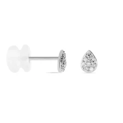 Histoire d'Or Boucles D'oreilles Puces Nevena Or Blanc Diamant Discount