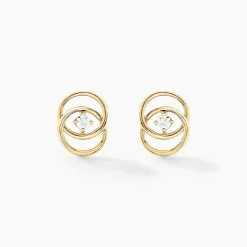 Histoire d'Or Boucles D'oreilles Puces Nid D'amour Or Jaune Diamant Clearance