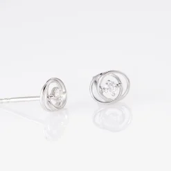Histoire d'Or Boucles D'oreilles Puces Nid D'amour Or Blanc Diamant Hot