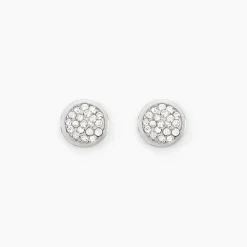 Histoire d'Or Boucles D'oreilles Puces Or Blanc Strass Best