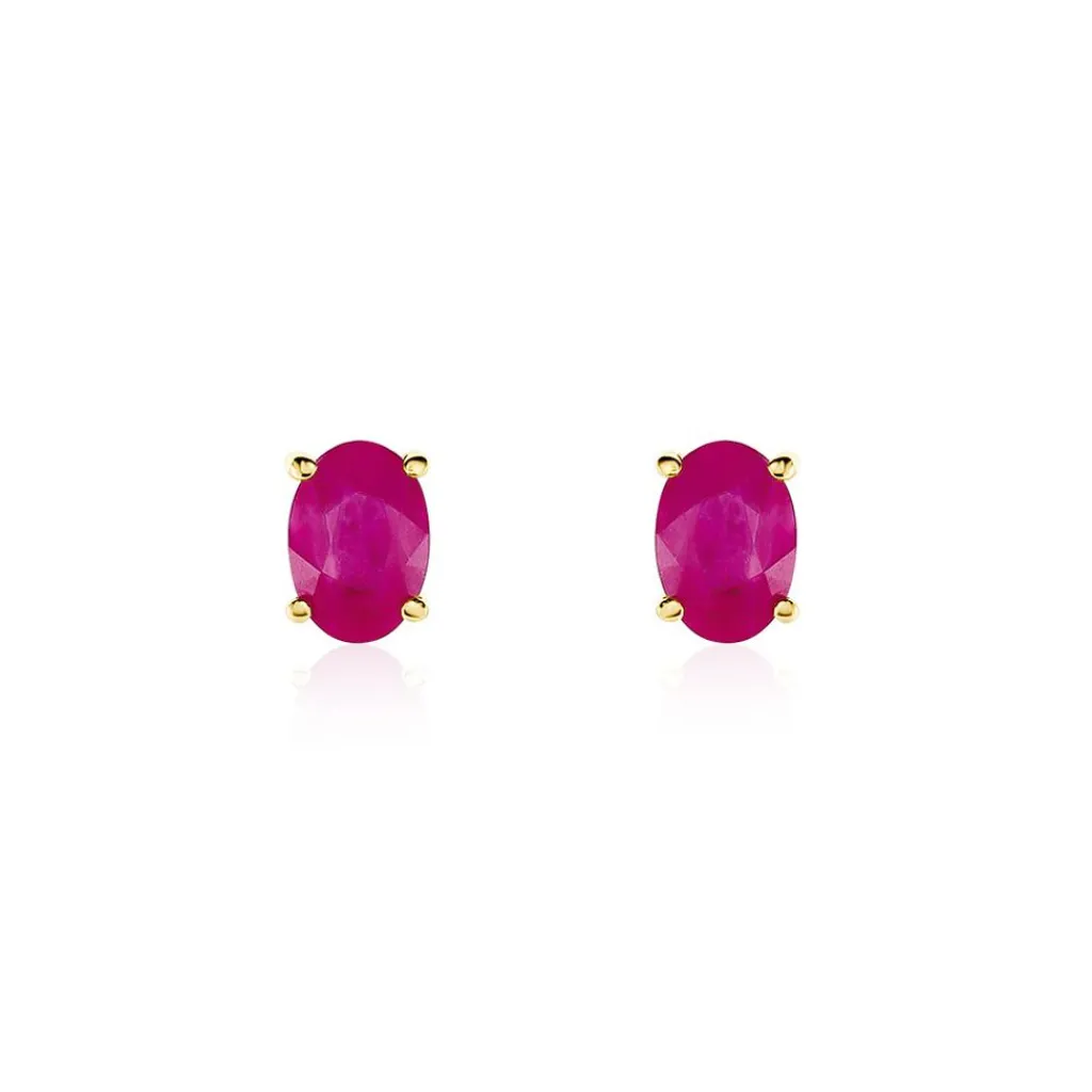 Histoire d'Or Boucles D'oreilles Puces Ovale or jaune rubis Clearance