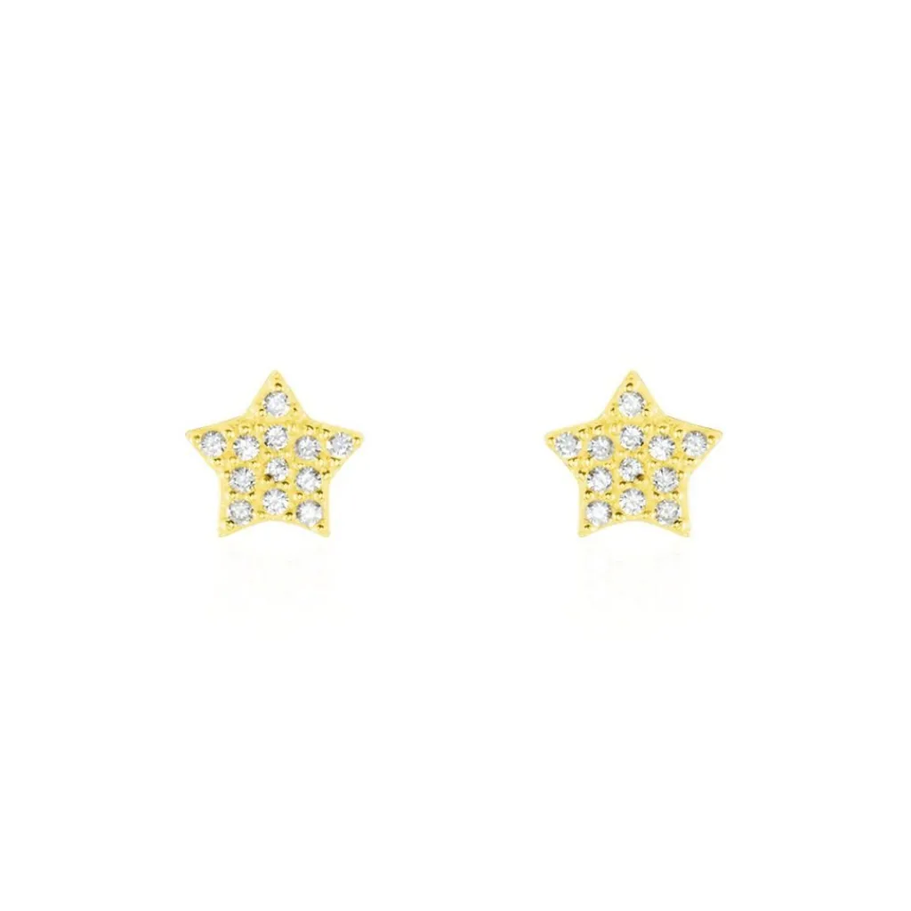 Histoire d'Or Boucles D'oreilles Puces Or Jaune Fragaria Oxydes Discount