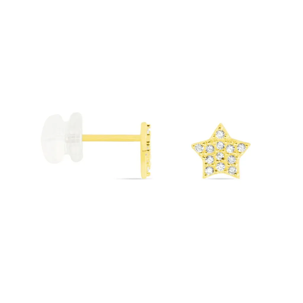 Histoire d'Or Boucles D'oreilles Puces Or Jaune Fragaria Oxydes Discount