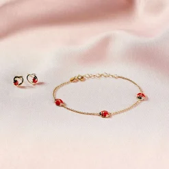 Histoire d'Or Boucles D'oreilles Puces Or Jaune Syringa Smalto Hot