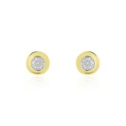 Histoire d'Or Boucles D'oreilles Puces Or Jaune Laurissa Diamants Discount