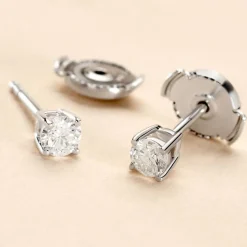 Histoire d'Or Boucles D'oreilles Puces Or Blanc Aphrodite Diamants or blanc diamant Sale