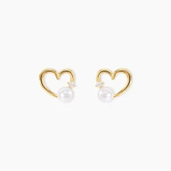 Histoire d'Or Boucles D'oreilles Puces Or Jaune Fergus Perle De Culture Oxyde