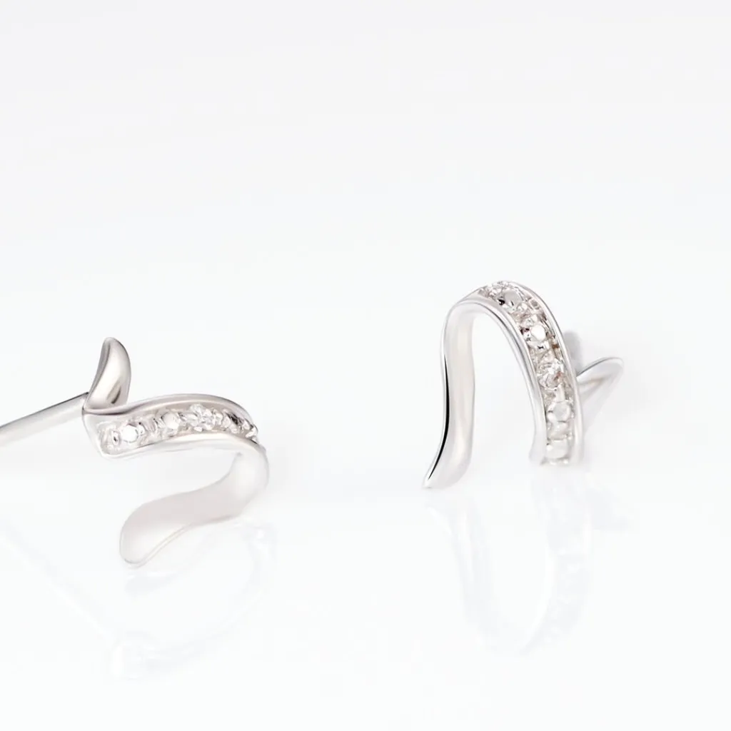 Histoire d'Or Boucles D'oreilles Puces Ouassima or blanc diamant Hot