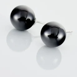 Histoire d'Or Boucles D'oreilles Puces Orbe Argent Blanc Céramique argent blanc céramique noire Sale