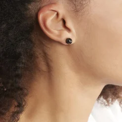 Histoire d'Or Boucles D'oreilles Puces Orbe Argent Blanc Céramique argent blanc céramique noire Sale