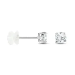 Histoire d'Or Boucles D'oreilles Puces Or Blanc Katherina Oxyde De Zirconium or blanc oxyde New