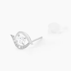 Histoire d'Or Boucles D'oreilles Puces Or Blanc Lydia Oxydes De Zirconium or blanc oxyde Discount