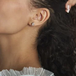 Histoire d'Or Boucles D'oreilles Puces Or Blanc Lydia Oxydes De Zirconium or blanc oxyde Discount