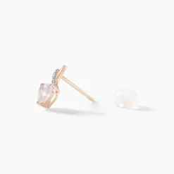 Histoire d'Or Boucles D'oreilles Puces Or Rose Clothilde Quartz or rose quartz rose New
