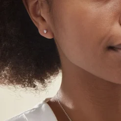 Histoire d'Or Boucles D'oreilles Puces Or Blanc Oxydes De Zirconium Hot