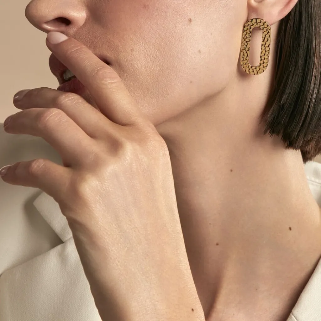 Histoire d'Or Boucles D'oreilles Puces Oren Acier Doré Clearance