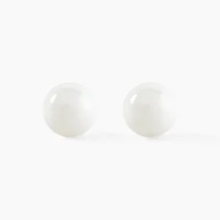 Histoire d'Or Boucles D'oreilles Puces Orbe Argent Blanc Céramique argent blanc céramique blanche Hot