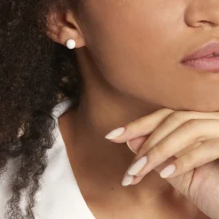 Histoire d'Or Boucles D'oreilles Puces Orbe Argent Blanc Céramique argent blanc céramique blanche Hot