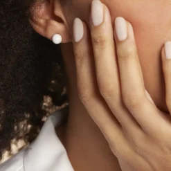 Histoire d'Or Boucles D'oreilles Puces Orbe Argent Blanc Céramique argent blanc céramique blanche Hot