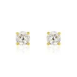 Histoire d'Or Boucles D'oreilles Puces Or Jaune Victoria Diamants Discount