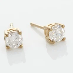 Histoire d'Or Boucles D'oreilles Puces Or Jaune Victoria Diamants Discount