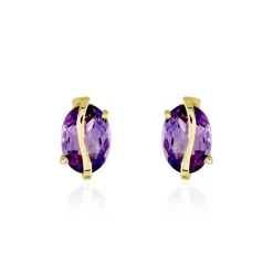 Histoire d'Or Boucles D'oreilles Puces Or Jaune Prudencia Améthystes or jaune amethyste violette Sale