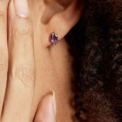 Histoire d'Or Boucles D'oreilles Puces Or Jaune Prudencia Améthystes or jaune amethyste violette Sale