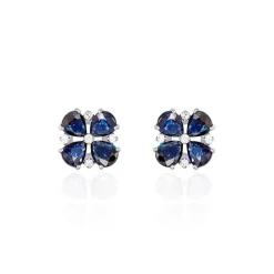 Histoire d'Or Boucles D'oreilles Puces Or Laura Blanc Saphir Et Diamant Sale