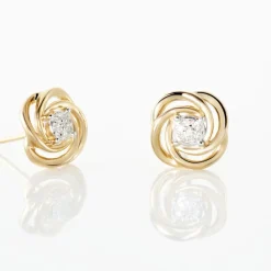 Histoire d'Or Boucles D'oreilles Puces Or Jaune Urlanie Diamants Discount