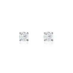 Histoire d'Or Boucles D'oreilles Puces Or Blanc Aphrodite Diamant or blanc diamant Sale