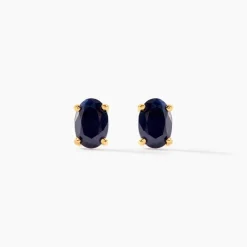 Histoire d'Or Boucles D'oreilles Puces Or Jaune Ovale Saphir Clearance