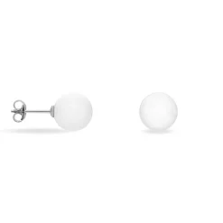 Histoire d'Or Boucles D'oreilles Puces Orbe Argent Blanc Céramique argent blanc céramique blanche Clearance