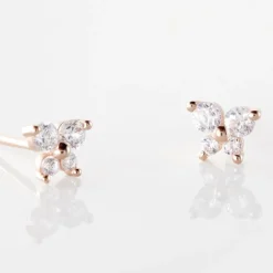 Histoire d'Or Boucles D'oreilles Puces Or Rose Oxydes De Zirconium Hot