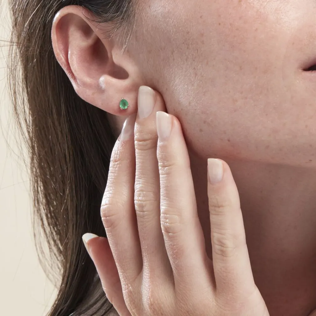 Histoire d'Or Boucles D'oreilles Puces Or Jaune Isador Emeraude or jaune emeraude Clearance