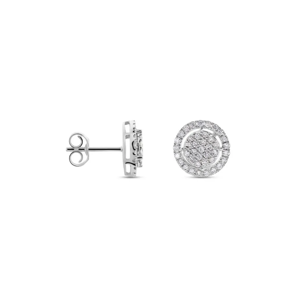 Histoire d'Or Boucles D'oreilles Puces Or Blanc Nawra Diamants Synthétiques Online