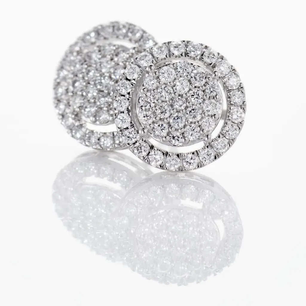 Histoire d'Or Boucles D'oreilles Puces Or Blanc Nawra Diamants Synthétiques Online