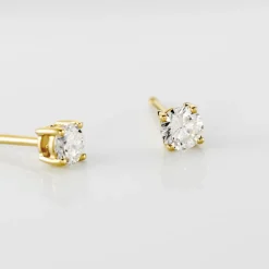 Histoire d'Or Boucles D'oreilles Puces Or Jaune Diamants Synthetique or jaune diamant synthétique blanc Outlet